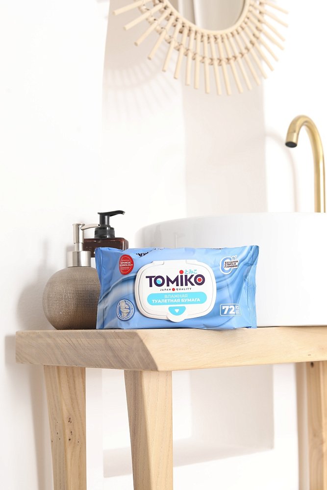 Детская влажная туалетная бумага TOMIKO, уп. 72 шт. - фото 6