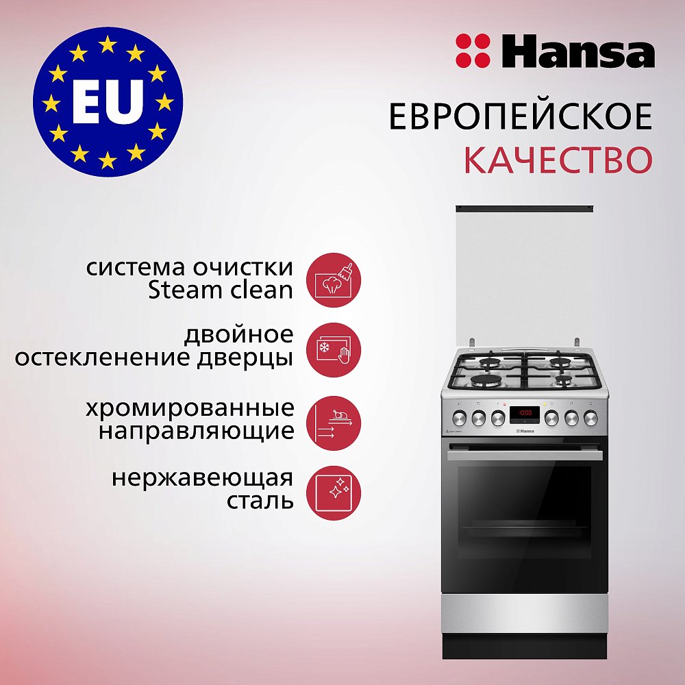 Газовая плита Hansa FCMX582233 серебристая