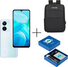 Смартфон Vivo Y55 8/128Gb Ice Dawn + Рюкзак Vivo YL16 + Gift box BTS 2022 Blue
