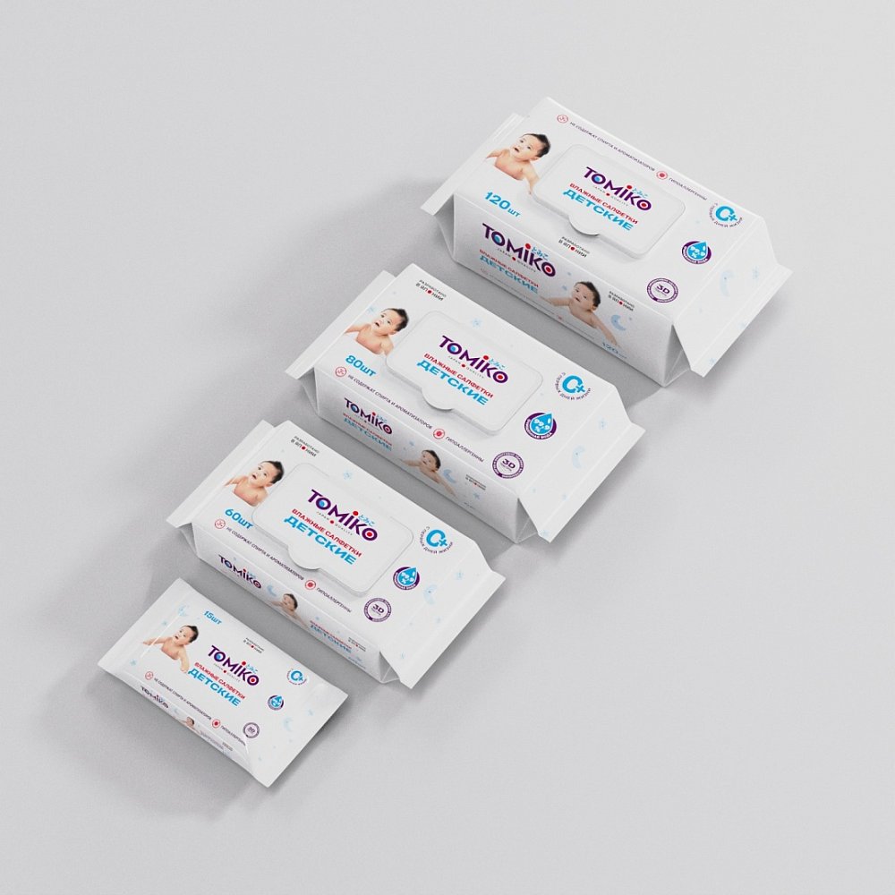 Детские влажные салфетки TOMIKO 120 шт. - фото 3