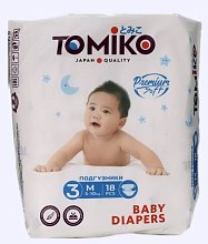 Подгузники детские (мини) TOMIKO M (5-10 КГ) 18 шт