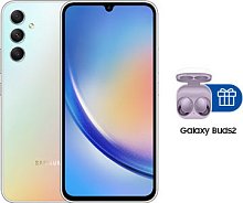 Смартфон Samsung Galaxy A34 5G 6/128GB серебристый + Galaxy Buds2 SM-R177NZWACIS White