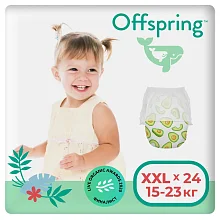 Offspring трусики-подгузники, XXL 15-23 кг. 24 шт. расцветка Авокадо