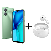 Смартфон Blackview A52 2/32GB Green + Наушники Blackview TWS Earphone AirBuds6 White