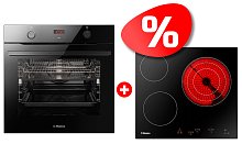 Встраиваемая электрическая духовка Hansa BOES684097 + Встраиваемая стеклокерамическая поверхность Hansa BHC-66216