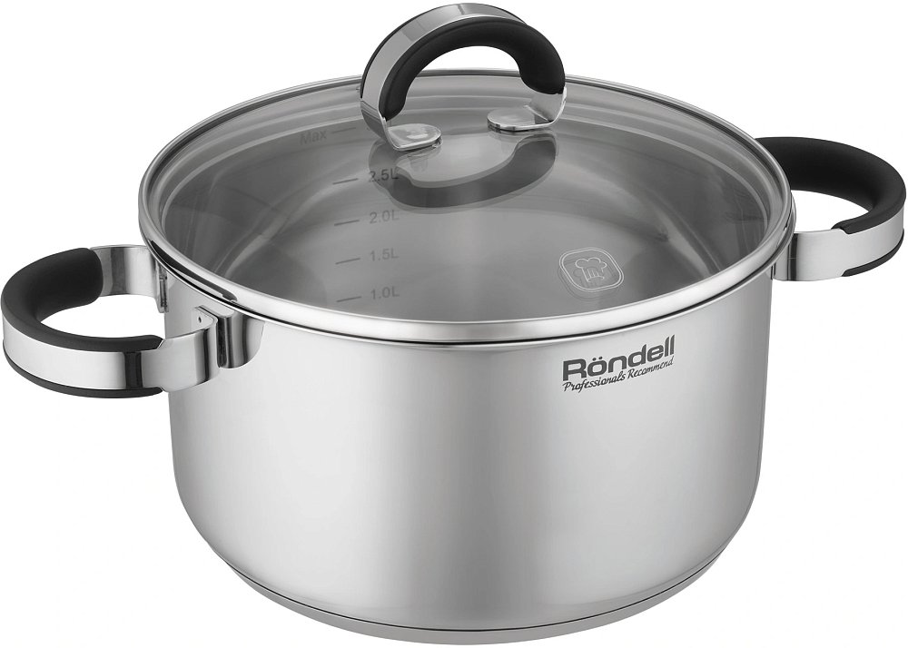 Кастрюля Rondell Brando RDS-1804 3.1л. d=20см (с крышкой) стальной - фото 2
