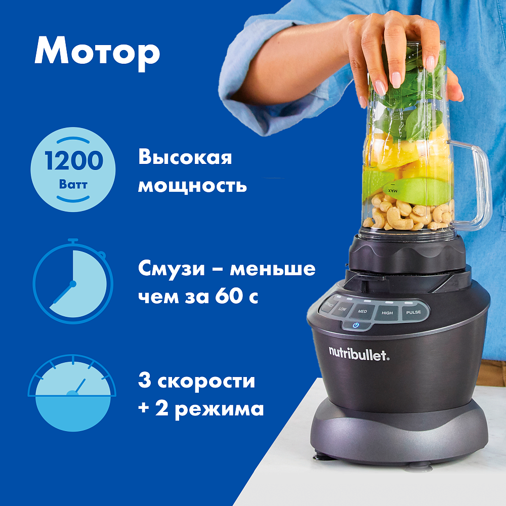 Блендер NUTRIBULLET NBF500DG черный - фото 4