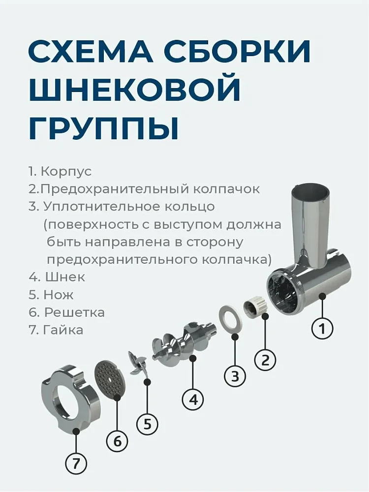 Мясорубка Аксион М31.52 белая - фото 4 Мясорубка Аксион М31.52 белая - фото 4