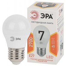 Лампа светодиодная ЭРА Standart led P45-7W-827-E27 2700K