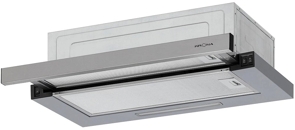 Вытяжка телескопическая Krona KERRY E 600 INOX PB V2 серебристая - фото 1 Вытяжка телескопическая Krona KERRY E 600 INOX PB V2 серебристая - фото 1