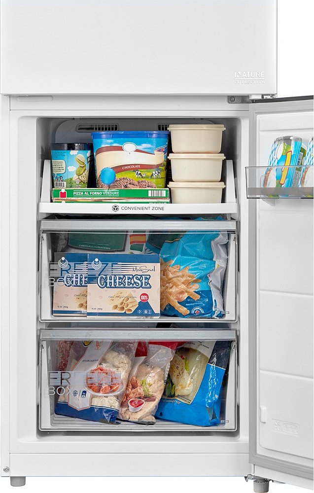 Холодильник Midea MDRB470MGF01O белый + Пылесос Midea 15K синий - фото 9