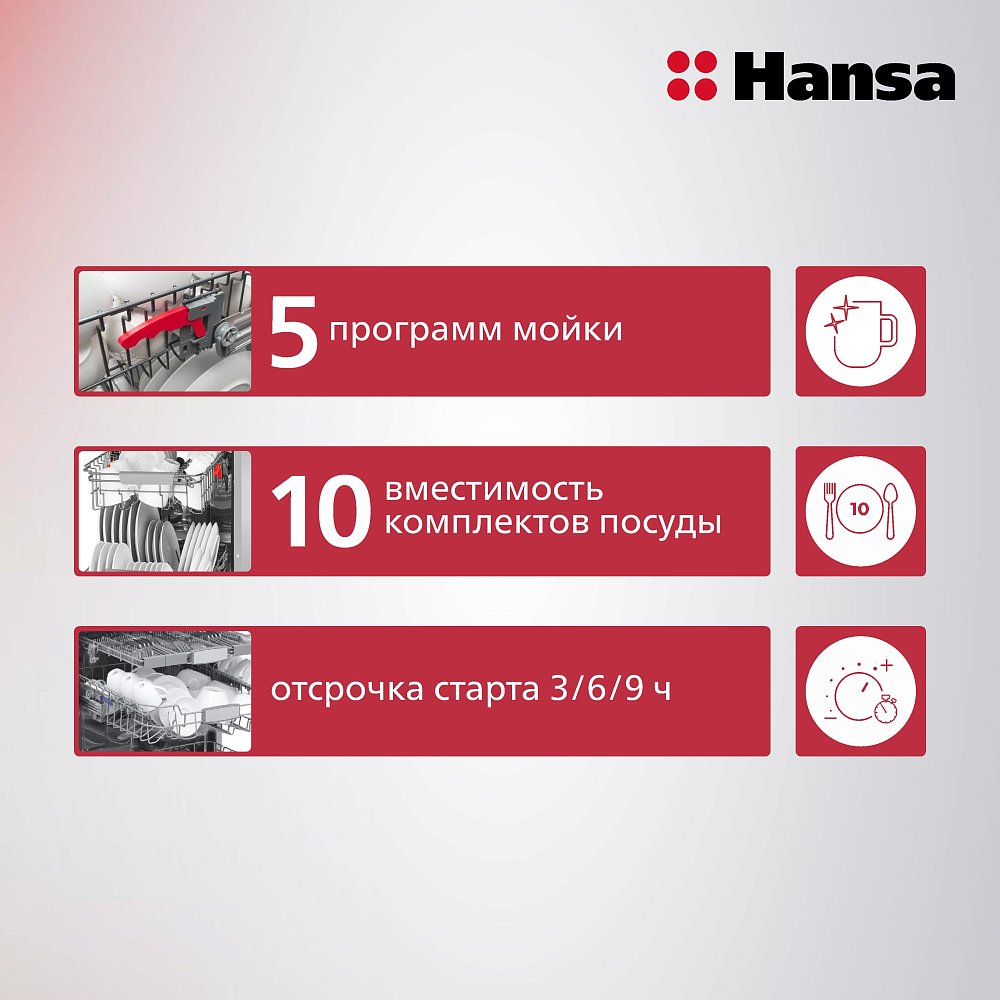 Встраиваемая посудомоечная машина Hansa ZIM 435KH - фото 2