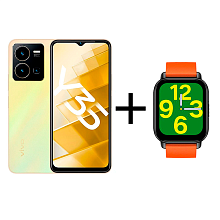 Смартфон Vivo Y35 4/64Gb Dawn Gold + Смарт часы vivo Zeblaze Btalk Smart Watch Orange