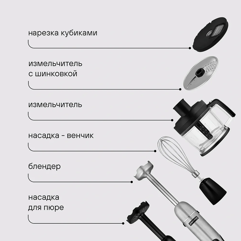 Блендер погружной Rondell RDE-1307 черный/серебристый - фото 13