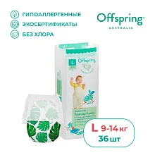 Offspring трусики-подгузники, L 9-14 кг. 36 шт. расцветка Тропики