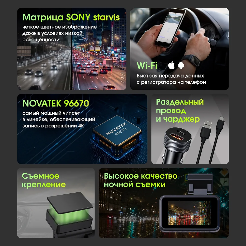 Видеорегистратор Digma FreeDrive 415W max черный - фото 3