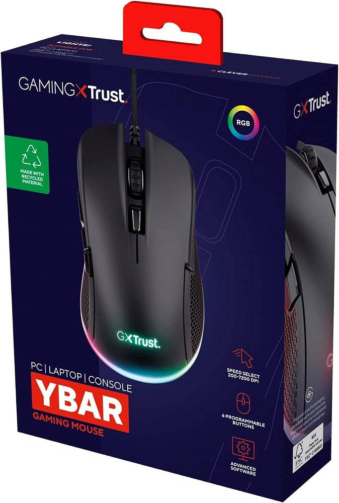 Мышь игровая Trust GXT 922 YBAR черный - фото 3