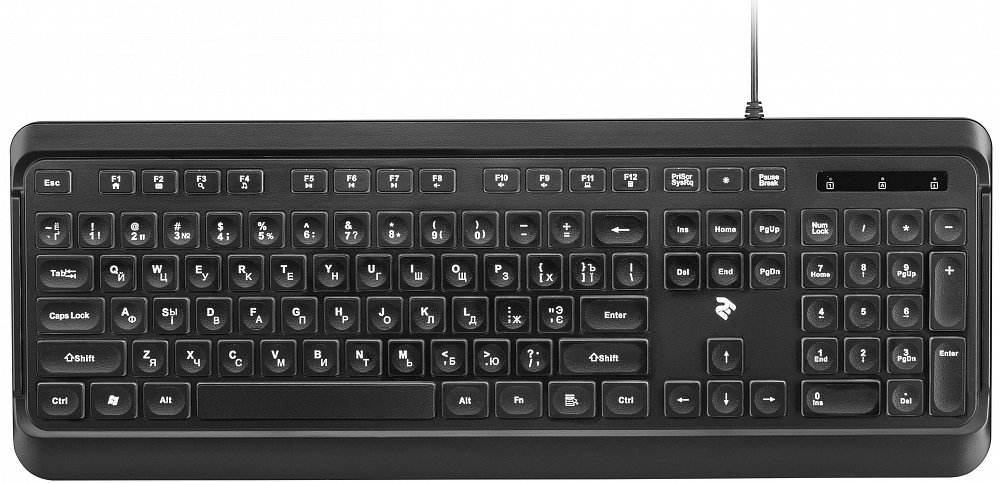 Клавиатура Проводная 2E KS108 USB Black