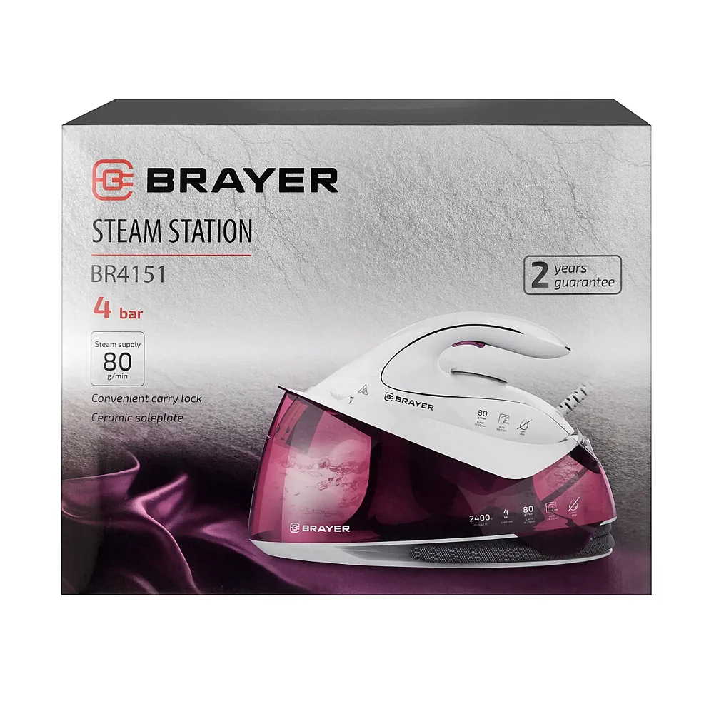 Парогенератор Brayer BR4151 розовый - фото 12
