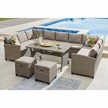 Комплект мебели из иск. ротанга Афина AFM-370B Beige