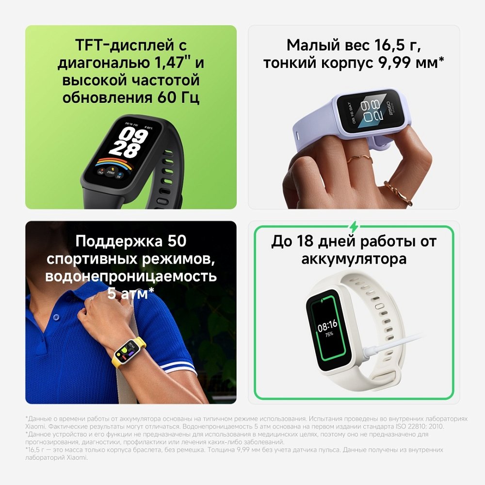 Фитнес браслет Xiaomi Smart Band 9 Active Black - фото 14 Фитнес браслет Xiaomi Smart Band 9 Active Black - фото 14