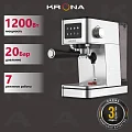 Рожковая кофеварка Krona Espresso Kaffeemaschine Inox 20 Bar серебристая Рожковая кофеварка Krona Espresso Kaffeemaschine Inox 20 Bar серебристая