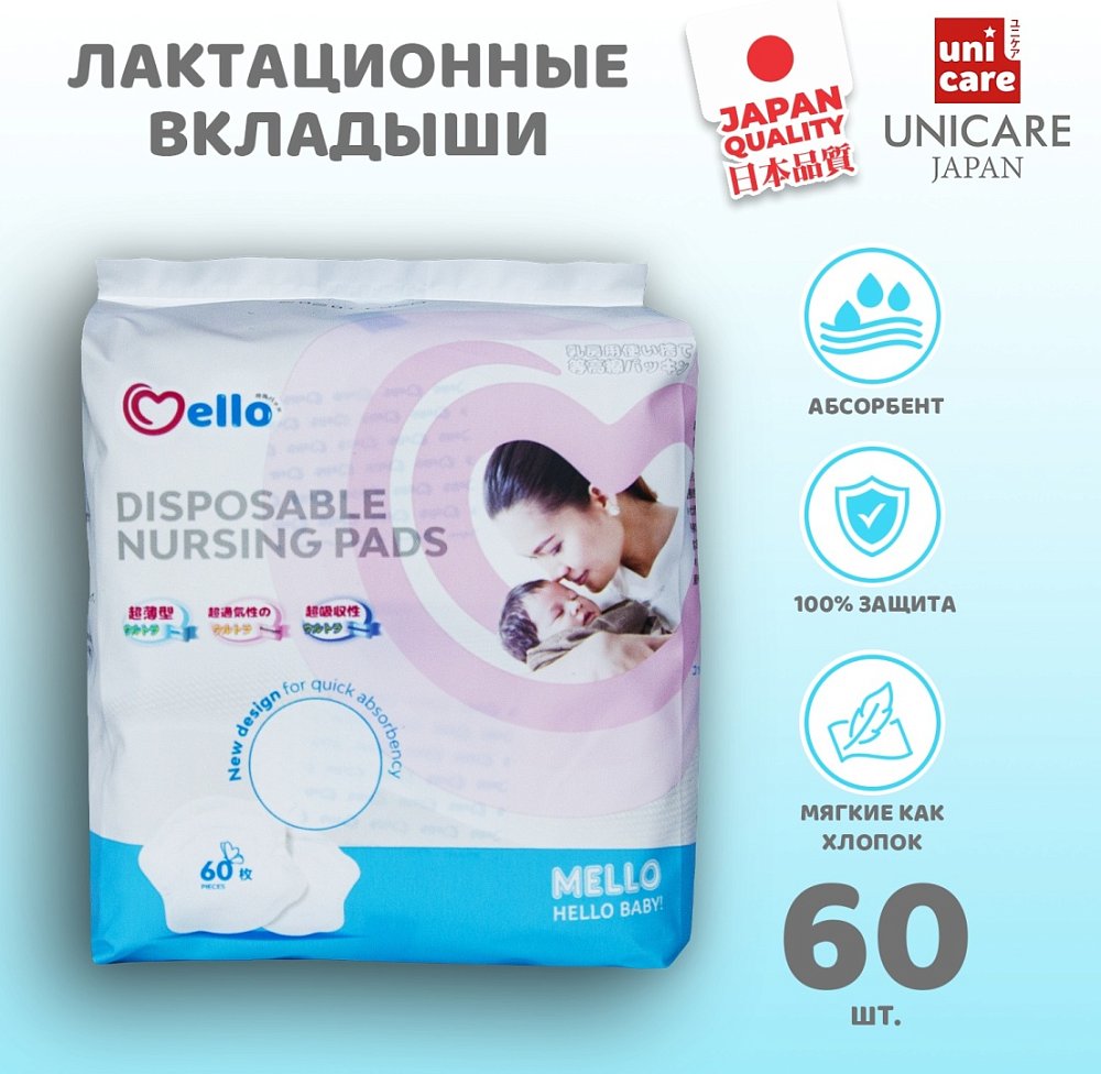 Лактационные прокладки Mello, 60 шт
