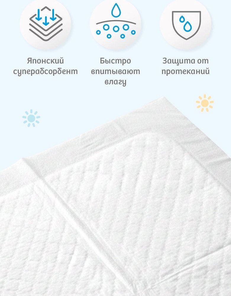 Одноразовые пеленки Mello 60х90 см, 10 шт