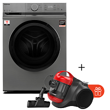 Стиральная машина Toshiba TW-BL70A2UZ (SS) + Пылесос Midea 12K (красный) в подарок