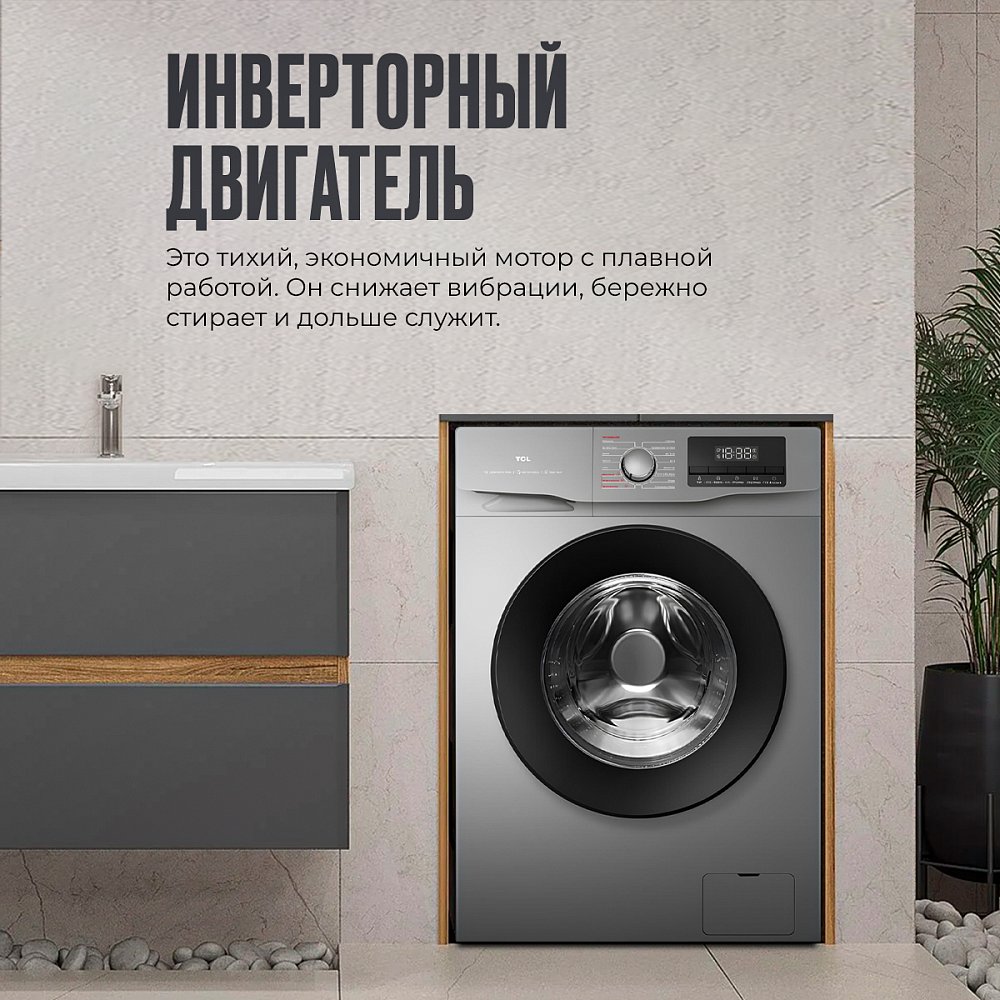 Стиральная машина TCL TWMP-606W12G1 серая - фото 4