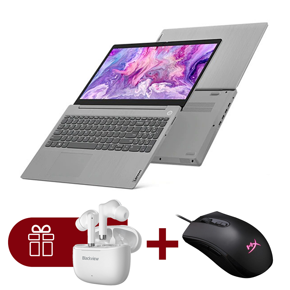 Ноутбук Lenovo IdeaPad L3 (82HL003MRU) + Мышь игр HyperX Pulsefire Core HX-MC004B (4P4F8AA)+AirBuds 4 White