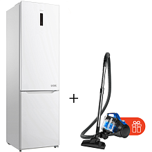 Холодильник Midea MDRB489FGE01O белый + Пылесос Midea 15K синий