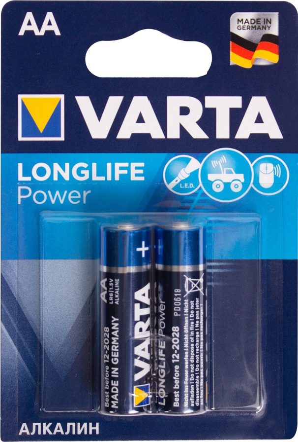 Батарейка Varta Longlife Power High Energy Mignon 1.5V - LR6/AA 2 шт - фото 1