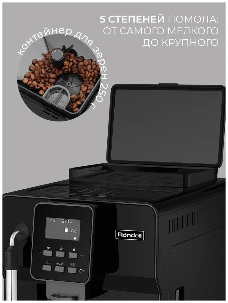Кофемашина Rondell RDE-1109 черная - фото 5