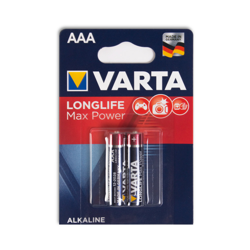 Батарейка VARTA Longlife Max Power Max tech Micro 1.5V - LR03/AAA 2 шт - фото 1