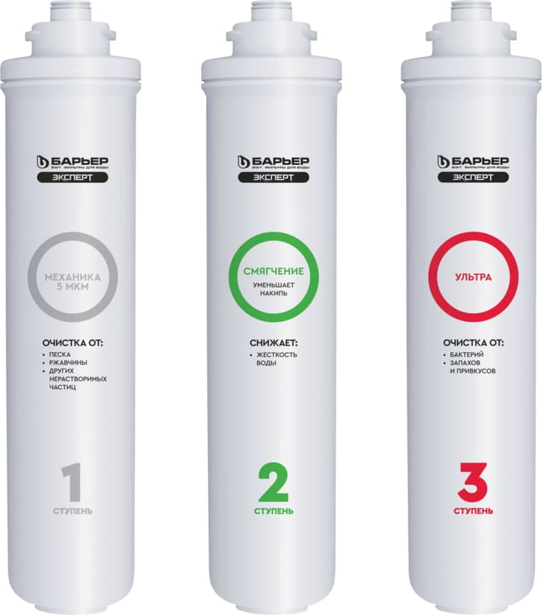 Комплект фильтроэлементов сменных БАРЬЕР ЭКСПЕРТ Смягчение БИО Р254Р03 Комплект фильтроэлементов сменных БАРЬЕР ЭКСПЕРТ Смягчение БИО Р254Р03