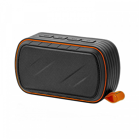 Колонка портативная беспроводная Bluetooth Speaker Redmond RBS-5813, черный с оранжевым - фото 4