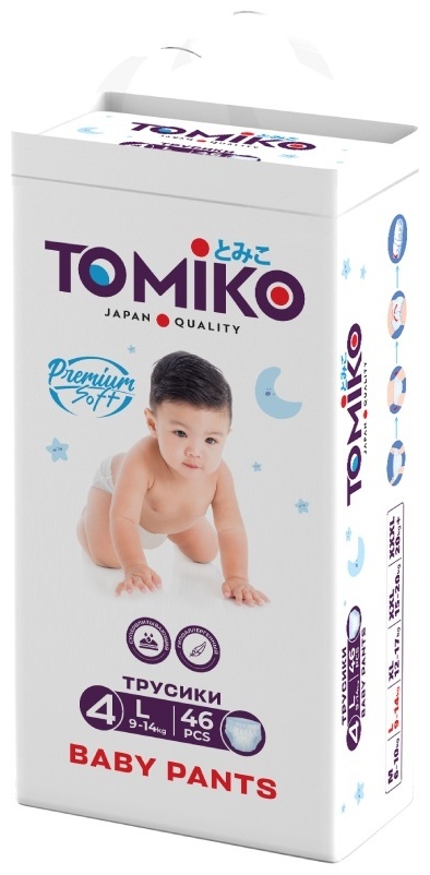 Трусики детские TOMIKO L (9-14 КГ) 46 шт Трусики детские TOMIKO L (9-14 КГ) 46 шт